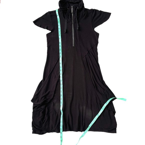 Philosophy Black Sleeve Half Zip Mesh Pockets Casual Dress - Picture 13 of 16